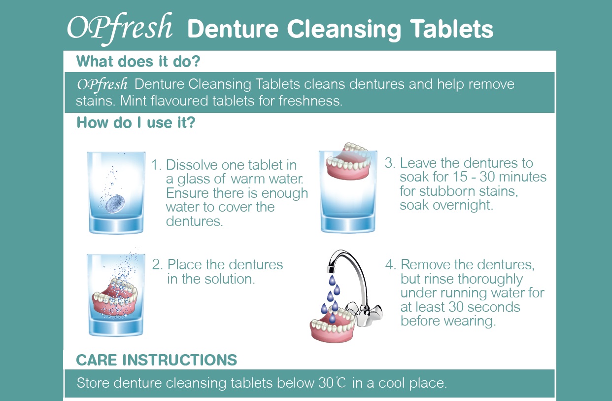 OPFRESH Anti Bacterial Denture Cleaning Tablets Duoleaf Healthcare OPFRESH Anti Bacterial Denture Cleaning Tablets Duoleaf Healthcare